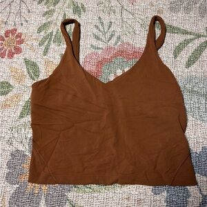 lululemon athletica roasted brown v neck align tank top